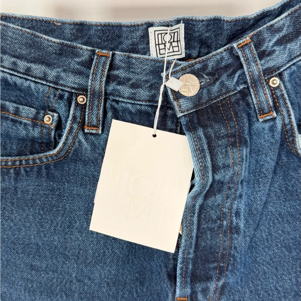 Toteme Dark Blue Straight Leg Jeans - Picture 5 of 5
